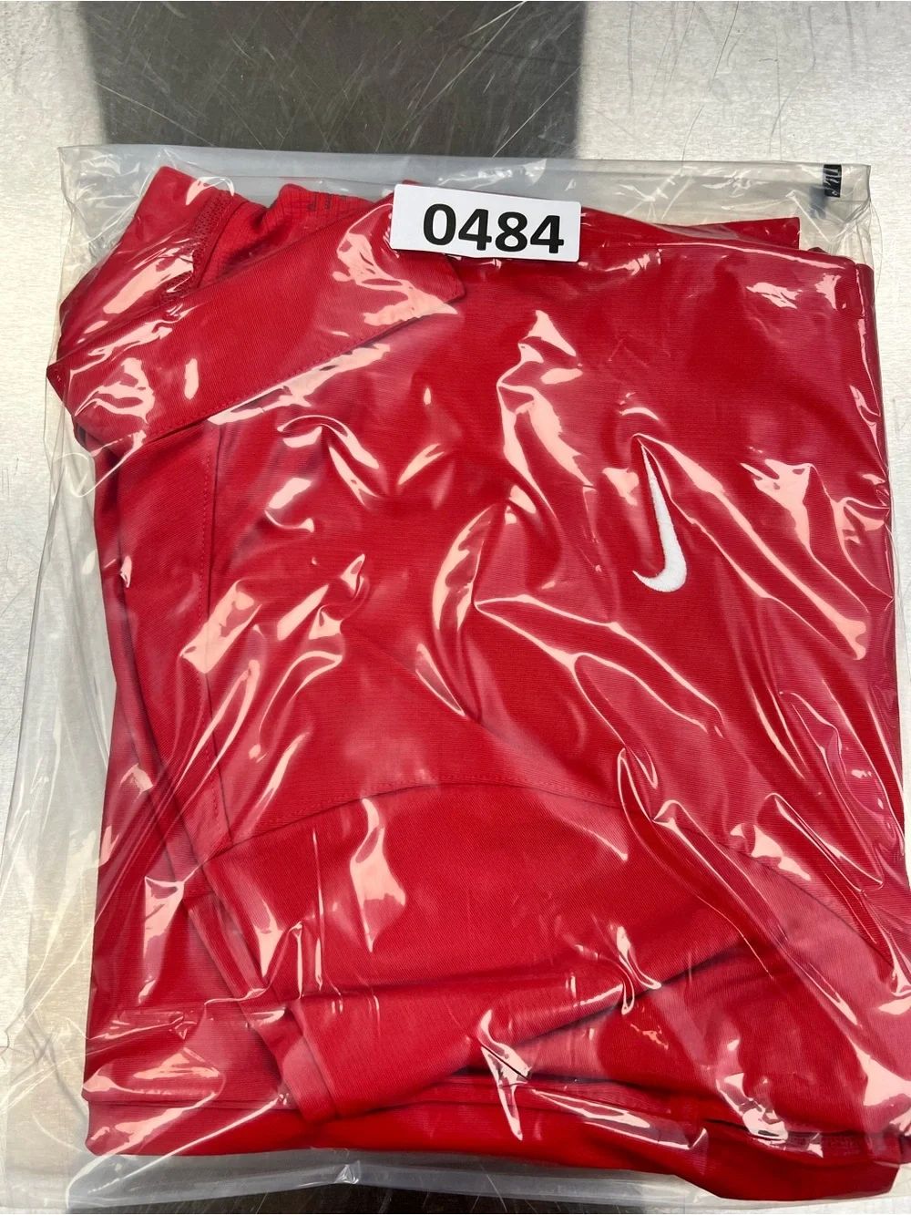 Nike Dri Fit Red Polo with White Swoosh Mens XL